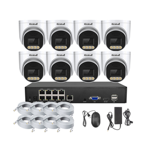 JideTech Cámara de Vigilancia IP de 4MP y 8 Canales, Kits NVR de 8 Canales, Sistema de Cámara CCTV POE Resistente al Agua, IP66, Compatible con Seetong de Audio Bidireccional