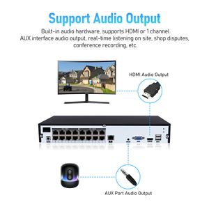 JideTech HD <strong>Security</strong> <strong>Camera</strong> Systems 8MP POE IP Surveillance <strong>Camera</strong> and 16 Channel NVR Kits Alarm Prompt IP Surveillance <strong>Camera</strong> - Product Image 3