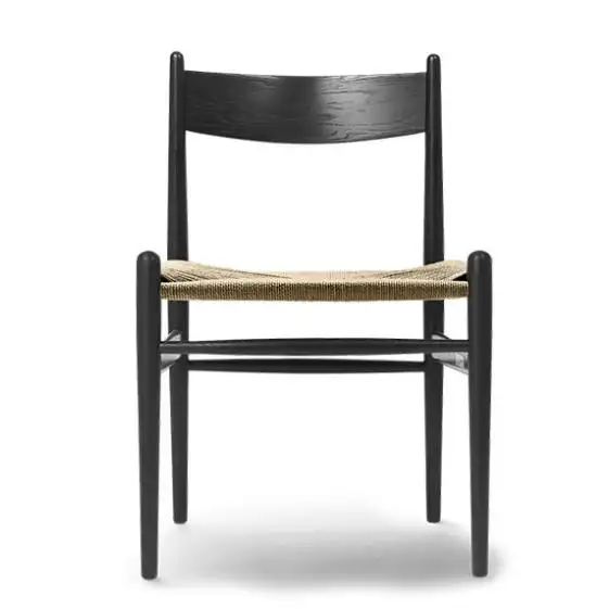Silla de comedor clásica de madera, asiento de diseño danés, 213J, restaurante