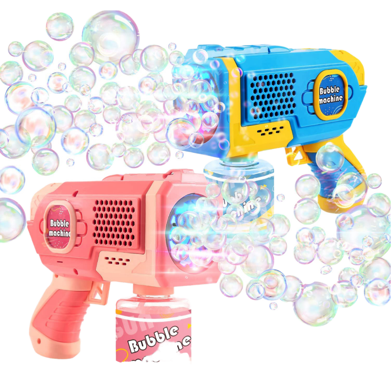 Otomatik çok delikli kabarcık tabancası ışıkları ile, yeni kabarcık makinesi, çocuk oyuncak, hediye, özel açık plaj kabarcıklar - Product Image 1