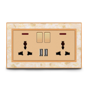 Interruptor de luz de pared estándar del Reino Unido, controles de botón pulsador, toma de corriente roja, blanca, OEM ABS SDK, tecnología moderna, productos eléctricos - Product Image 4