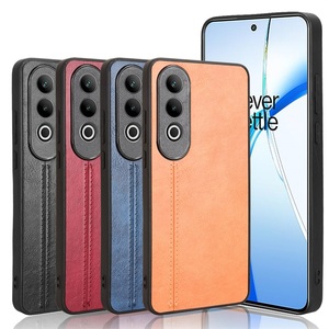OnePlus Nord CE4 için sütür tasarım Retro PU deri telefon kılıfı/Oppo K12 mat arka kapak koruma kılıf için - Product Image 1