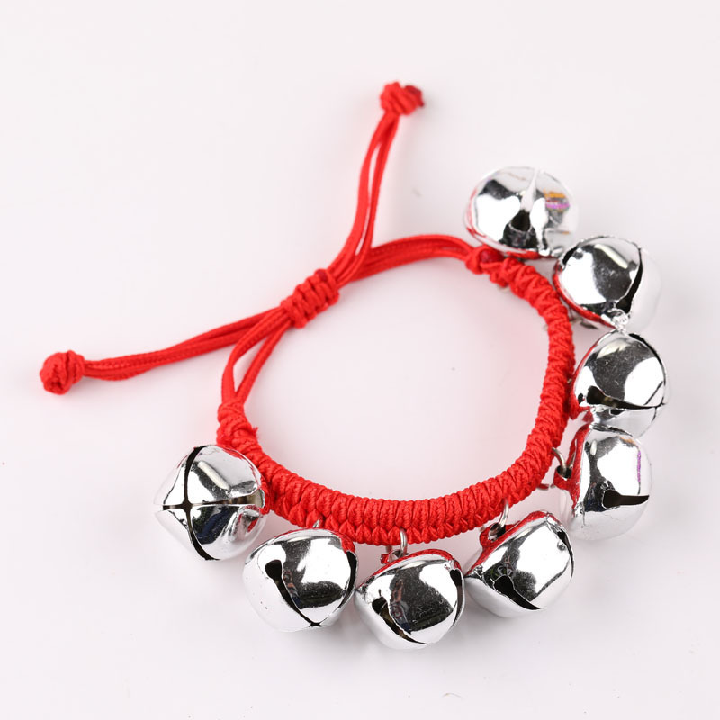 Croix cloche corde rouge argent