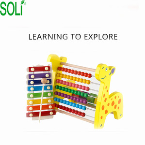 Kaliteli ahşap çok fonksiyonlu geyik hesap makinesi gökkuşağı renkli eğitici oyuncaklar - Product Image 3