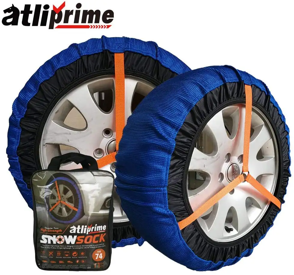 Atliprime 2個Anti-Skid Safety Ice Mud Tires Snow Chains Auto Snow Chains Fabric Tire Chains Auto Snow SockにIceとSnowy Ro