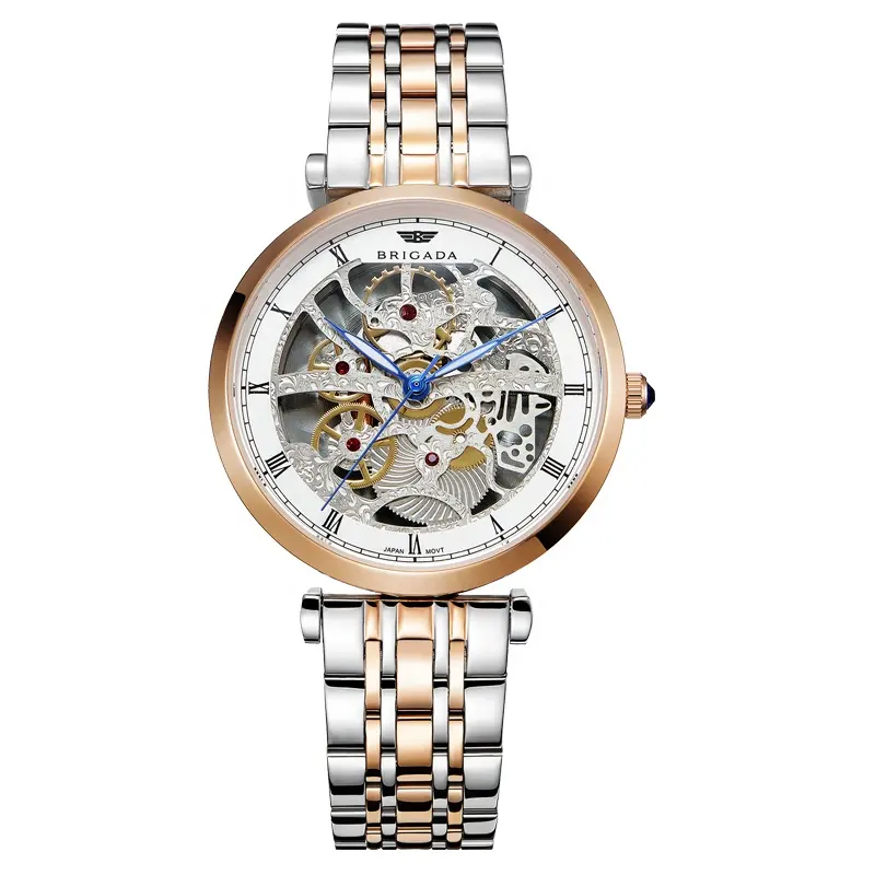 Minimalistische Roestvrij Staal Waterdichte Horloge Klassieke Dame Horloge Case Japan Skelet Luxe
