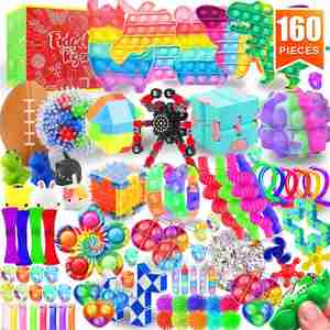 Set di portachiavi multifunzione per bambini AD alta tensione sensoriale/HD novità pulsanti per Pop It Spinners giocattoli con stringhe elastiche - Product Image 1