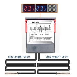 Controlador de temperatura digital dual de dos relés, termostato de salida, termorregulador 10A, calefacción, refrigeración, 12V, 24V, 220V - Product Image 1