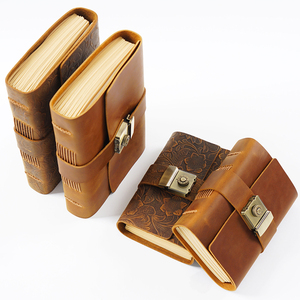 Diario Vintage in vera pelle Hand Ledger combinazione Lock cancelleria regali Top Layer quaderno in pelle bovina quaderni aziendali personalizzati - Product Image 1