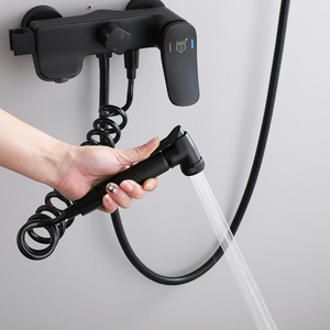 Hiện đại Chrome hai chức năng phòng tắm vòi sen ba chức năng tay phun Brass phòng tắm vòi nước màu xám phòng tắm Mixer - Product Image 4