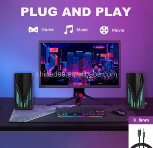 Shinedee Professional Audio 2-Way Powered RGB LED Desktop <strong>Speaker</strong> Christmas Home Theatre Subwoofer for <strong>Computer</strong> Gaming Home <strong>Use</strong> - Product Image 5