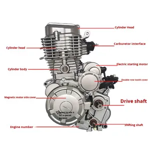 Cg250 125cc 150cc 175cc 200cc 250cc ba bánh động cơ lắp ráp mới 4 đột quỵ làm mát bằng không khí động cơ xe máy đầu với CDI đánh lửa - Product Image 2