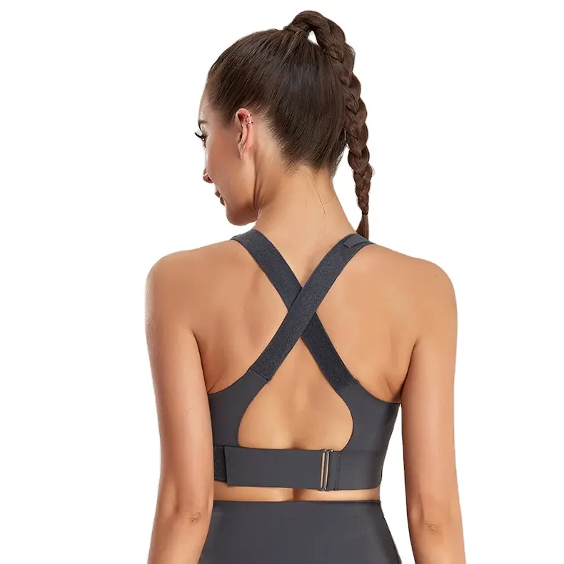 Soutien-gorge de sport croisé sexy sans Trace pour femmes, vêtements de haute qualité, haut de yoga croisé antichoc, beauté au dos, grande taille, nouvelle collection