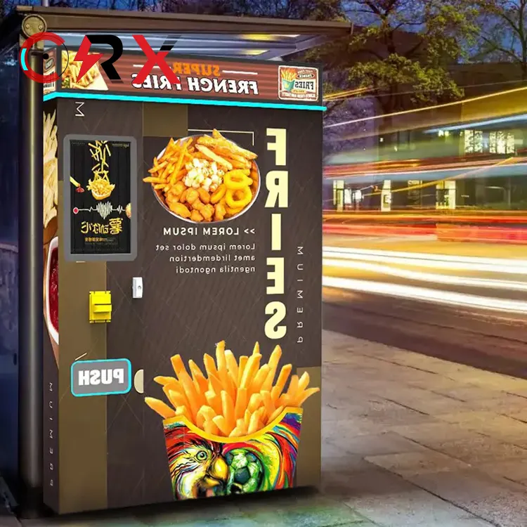 Máquina Expendedora de patatas fritas automática de comida caliente con robot, máquina expendedora automática de patatas fritas o pollo