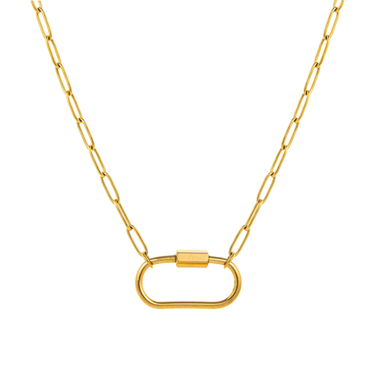 Chaîne mousqueton ovale large Paperclip (doré)