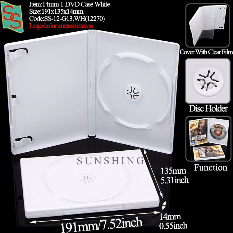 Boîtier 1 DVD 14 mm Blanc G13