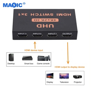 Equipos de audio y video Logotipo personalizado 4K 30Hz 3 en 1 salida Conmutador HDMI 3x1Conmutador HDMI 4K con control remoto - Product Image 2