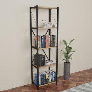 Yaratıcı tasarım 5 katmanlı dar kitaplık çevre dostu dayanıklı çok amaçlı kitaplık Modern tarzı dekoratif kitaplar gösteriliyor - Product Image 1