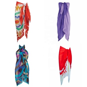 Popüler plaj Pareo Sarong 100% RPET geri dönüştürülmüş Polyester denetimli fabrika - Product Image 1