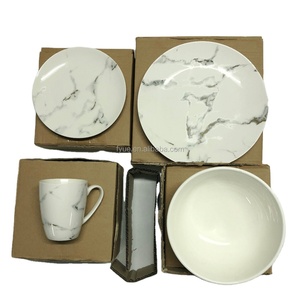 批发工厂Ins最新黄金沙特阿拉伯市场大理石16件套餐具可定制陶瓷餐具设计 - Product Image 2