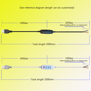 DC 5V LED Dimmer 2m USB kablosu anahtarı dim uzaktan kumanda 3Pin uzatma tel tek 3 renkler CCT LED ışık kapalı kullanım için - Product Image 6