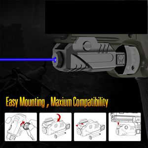 New arrivals USB sạc màu xanh lá cây laser chiến thuật đèn pin trắng đèn led 600lumens săn bắn ánh sáng với cơ sở núi - Product Image 5