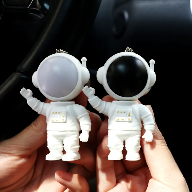 Kreative Raumfahrer Auto Schlüssel anhänger Ring für Büro Rucksack Geldbörse Charme Astronaut Nachtlicht Anhänger Schlüssel bund
