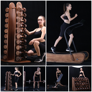 Luxus und Power in Perfection High-End-Laufband kombinieren mit gebogenem Laufband aus Edelstahl und Naturholz von Hand - Product Image 4