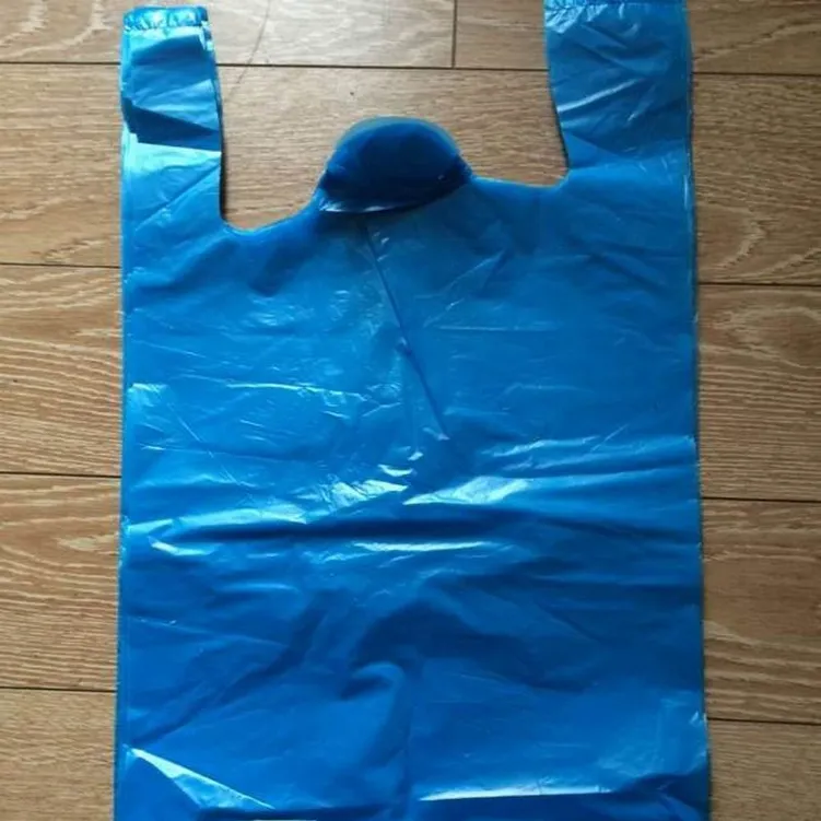 Bolsa de plástico con asa de chaleco de tamaño personalizado, barata, bolsa de camiseta, bolsa de HDPE
