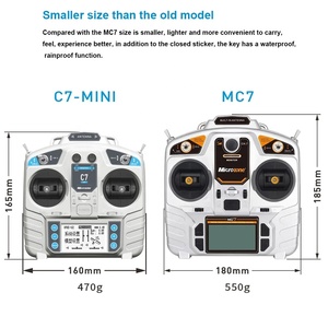 MicroZone MC7 C7 <strong>MINI</strong> 2.4G Controller <strong>Transmitter</strong> MC8RE Receiver Radio Set for <strong>RC</strong> Aircraft Drone Quadcopter Car Boat - Product Image 2