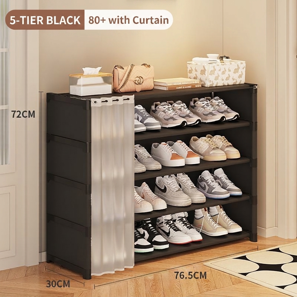 Black 5-layer 80+ curtain