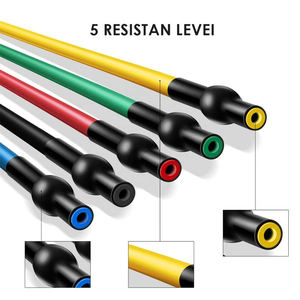 Versátil juego de bandas de resistencia de gancho de 11 piezas tubos de tonificación bucle gimnasio en casa entrenamiento elasticidad ejercicio látex Tpe Material - Product Image 5