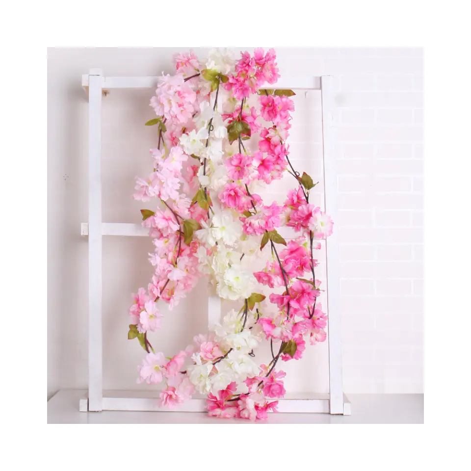 桜のつる1.8M造花装飾結婚式の家の写真の小道具オリエンタルチェリー