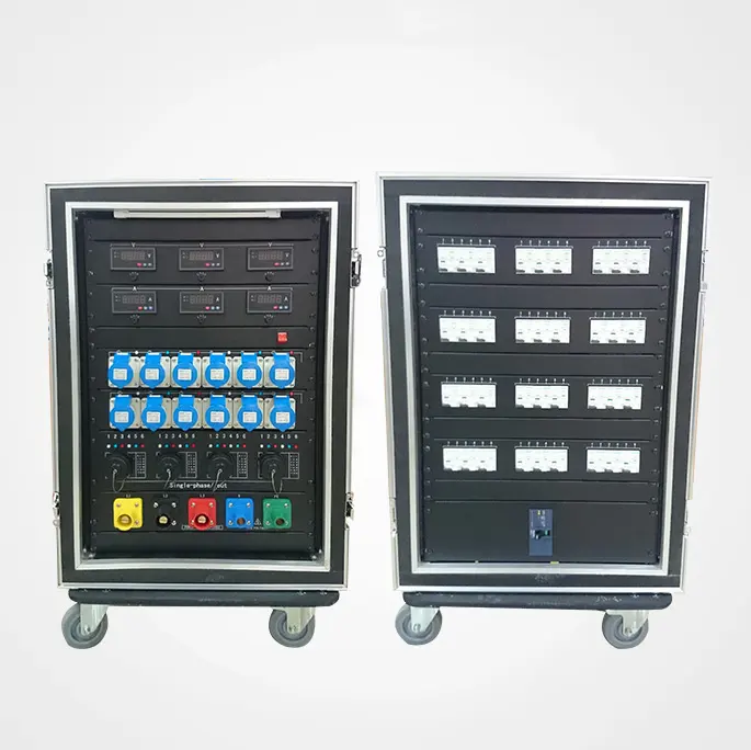 Boîtier de distribution d'alimentation électrique triphasé avec disjoncteur RCD