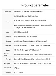 Hot Raspberry PI CM4 Dual Gigabit porta di rete Baseboard Core Board modulo di calcolo 5G/4G/USB scheda di espansione Iot