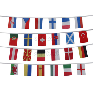 Barato colgante Mini rectángulo banderín fiesta banderas decorativas empavesado Banner logotipo personalizado cadena bandera en cuerda textil triángulo - Product Image 6