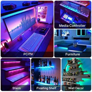WS2812b 12V แถบไฟ led 30leds 60leds ต่อเมตร IP65 กันน้ํา luces led Rgbic แถบไฟ led พร้อมรีโมทคอนโทรล - Product Image 5