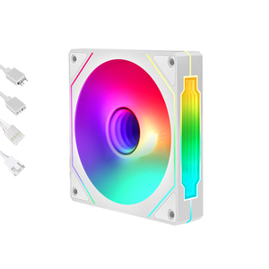 QiuzAim 4-Piece Set of 12cm ARGB Aura Computer Case Fans 4-Pin Connector Boxed Excellent Cooling Silence PWM Temperature Control - Product Image 4