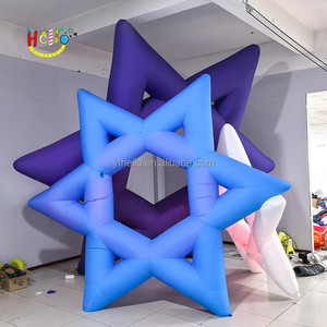 Bơm hơi khổng lồ sao trang trí ba màu sắc <span class=keywords><strong>Inflatable</strong></span> lục giác sao với ánh sáng LED - Product Image 3