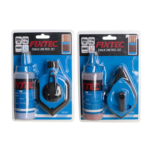 FIXTEC Wholesale Woodworking Tools 30m Chalk Line Reel <strong>Set</strong> with Blue Red Powder Bottle Chalk Line Kit Manual Ink Wood <strong>Scriber</strong> - Product Image 2
