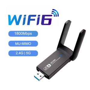 1800Mbps WiFi 6 USB适配器802.11AX 2.4G/5GHz USB3.0无线网卡天线wi-fi加密狗，适用于Win 10/11电脑 - Product Image 1