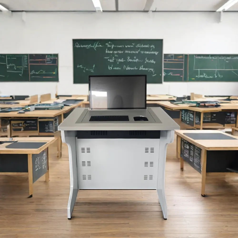 Bureau d'ordinateur scolaire moderne pliable en métal pour bureau à domicile, hôpital, parc, supermarché, utilisation du mobilier scolaire