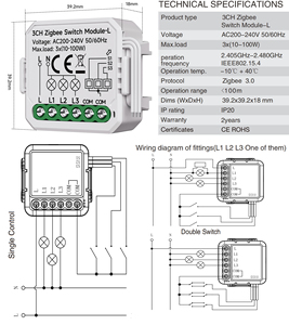 YiHi00 <strong>Zigbee</strong> 10A 3 Channel Smart Switch <strong>Module</strong> <strong>Zigbee</strong> Tuya SmartSwitch Relay <strong>Module</strong> Switch for Smart Home Automation - Product Image 5