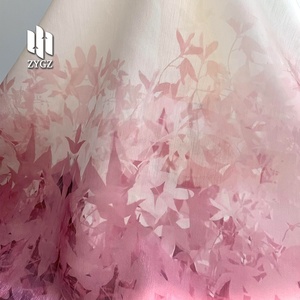 高品质100% 涤纶机织面料透气印花缎面丝绸面料雪纺面料连衣裙花