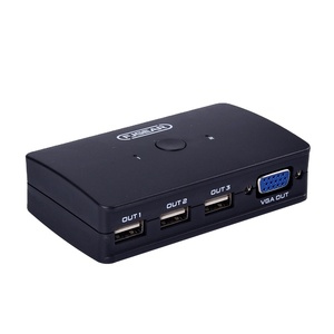Conmutador KVM automático de 2 puertos Fjgear, 2 en 1 salida USB2.0 syandard, dos servidores de host comparten un conjunto de teclado/ratón/monitor, 2 en 1 - Product Image 1