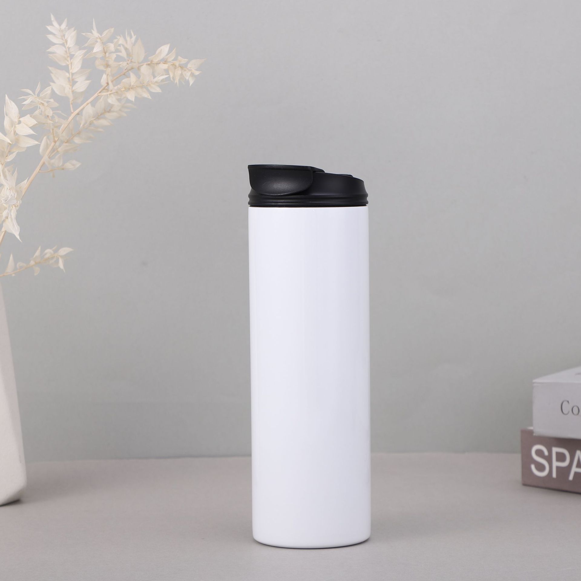 Tasse droite de 20 oz avec double couvercle