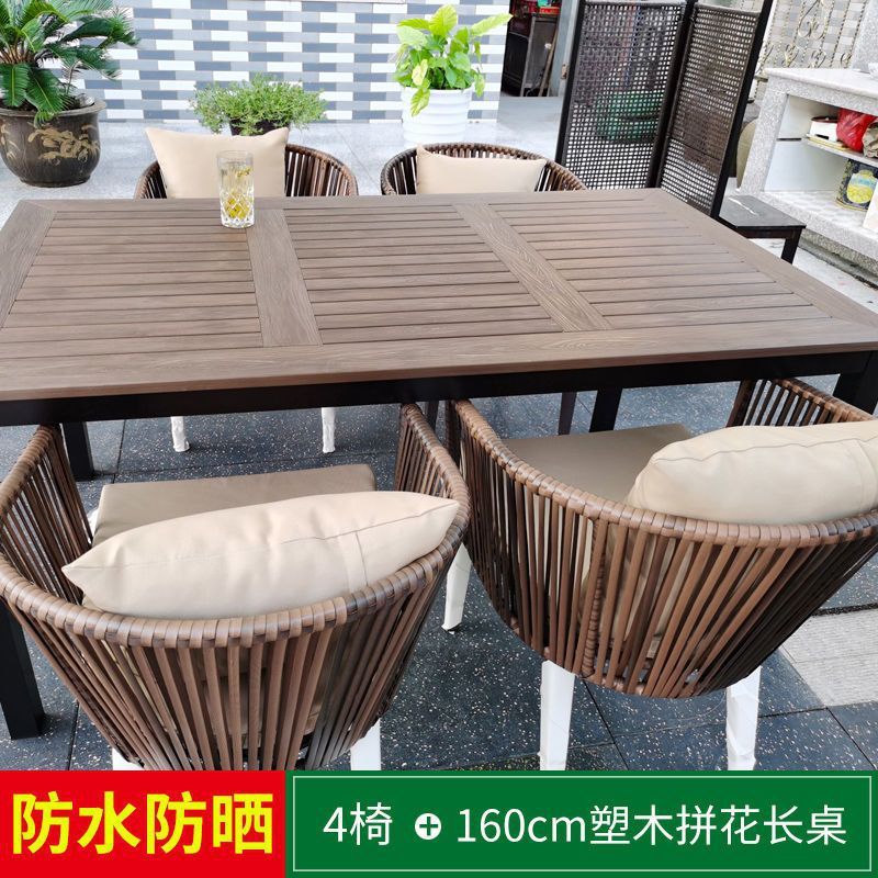 4 chaises 160cm parquet longue table couleur café