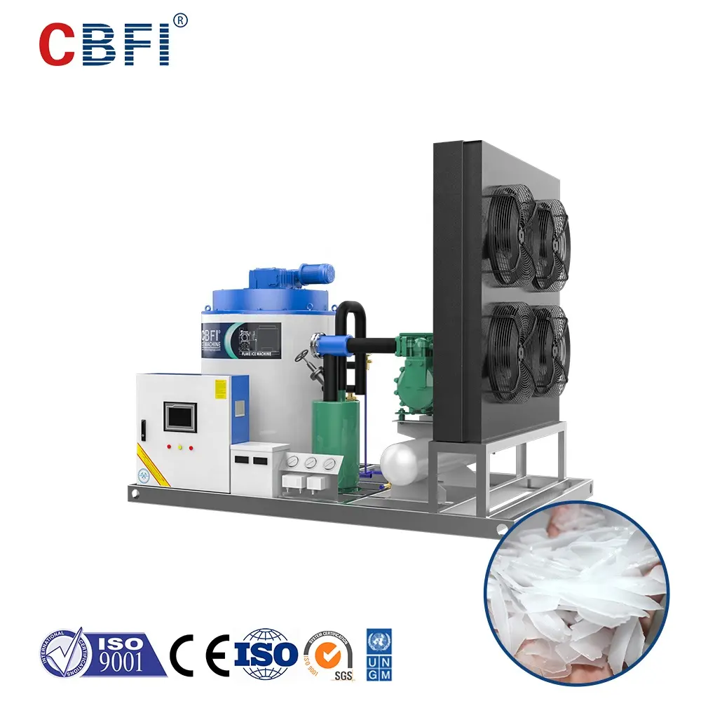 CBFI новый стиль энергосберегающий высоконадежный воздушный охлаждающий 3000 кг 5000 кг 10000 кг машина для производства чешуйчатого льда для малого бизнеса