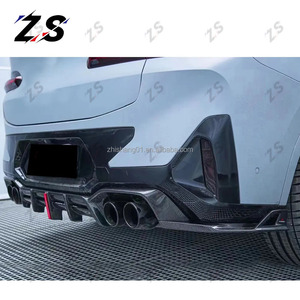 BMW X3M X4M F97 F98 modifikasyon için ZS ve işık arka dudak vücut kiti ile AE tarzı karbon arka difüzör yükseltme - Product Image 4