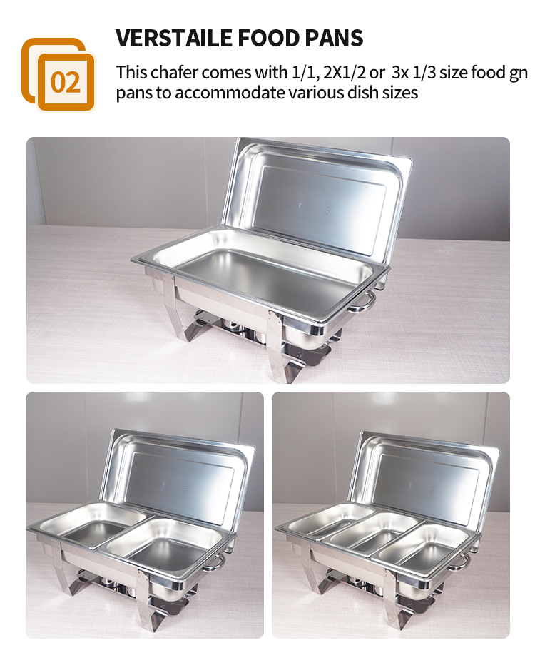 China Good Restaurant Stainless Steel Cooked Food Warm Chafing Dishes